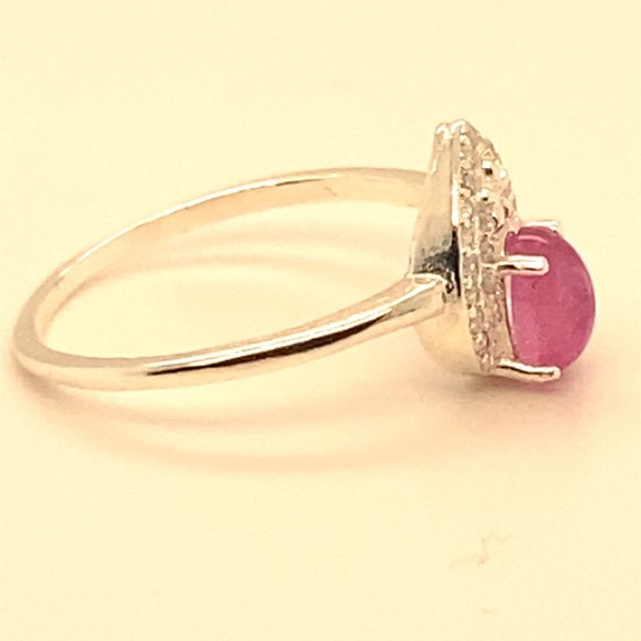Pink Sapphire 1.42ct Platinum Finish Solid 925 Sterling Silver Ring - Picture 4 of 7